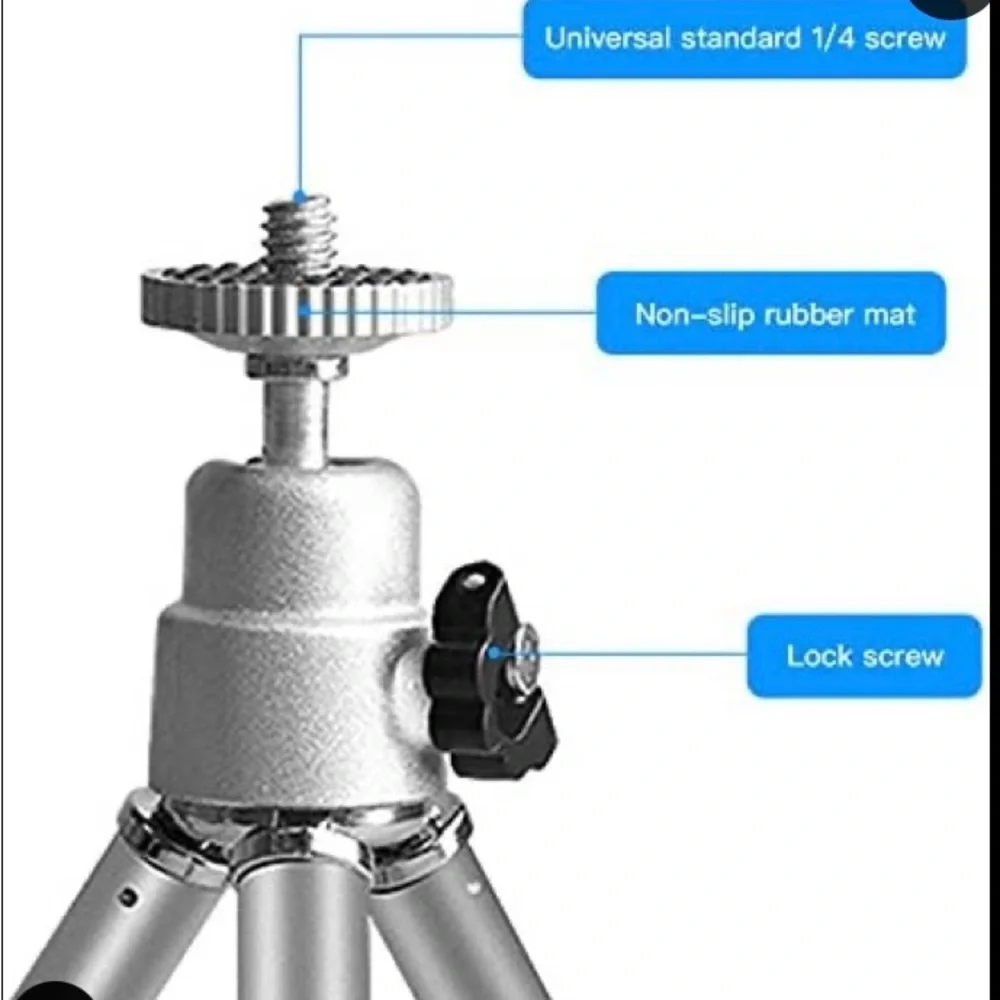 NWT 2pc mini lightweight tripod for webcam cellphone. Height Max extends 5-6.7”